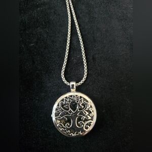 Silver Tree of Life Pendant Necklace Stainless Steel Scene Diffuser
